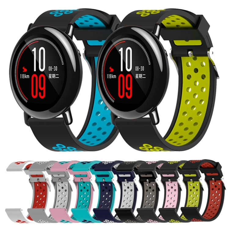Bracelet de montre sport en silicone bicolore pour Xiaomi Huami Amazfit Bip Lite version 22 mm