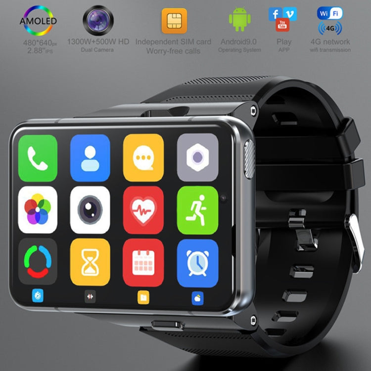 LOKMAT APPLLP Max 4G Call Smart Watch, 2.88 inch MTK6761 Quad Core, 6GB+128GB, Android  9.0, GPS, Heart Rate