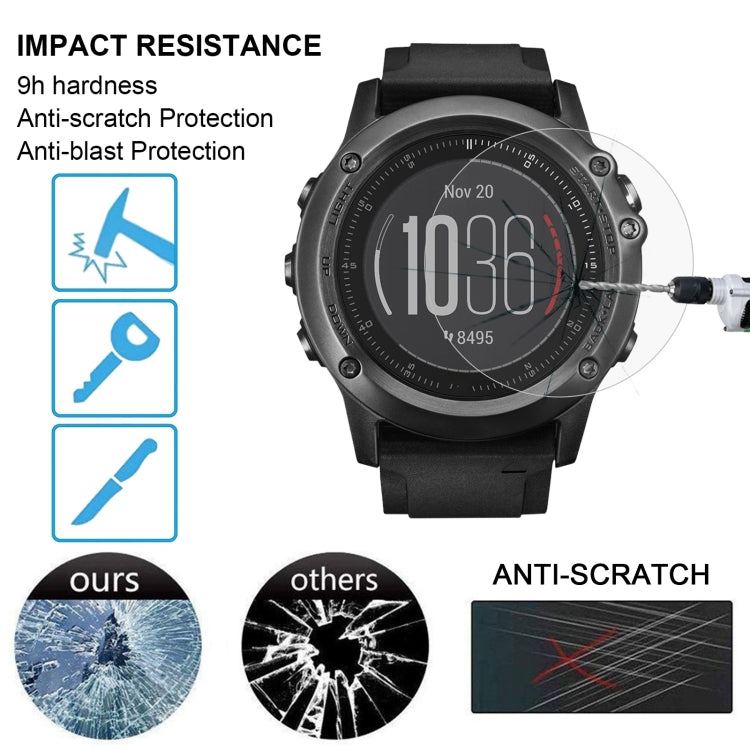 2 PCS ENKAY Hat-Prince for Garmin Fenix 3 HR Smart Watch 0.2mm 9H Surface Hardness 2.15D Explosion-proof Tempered Glass Screen Film