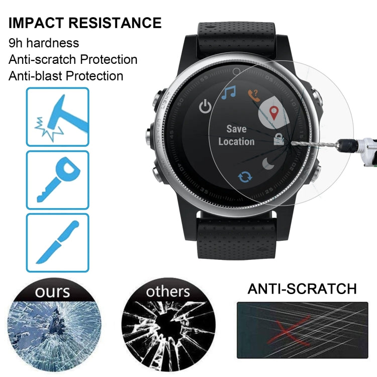 2 PCS ENKAY Hat-Prince for Garmin Fenix 5S Smart Watch 0.2mm 9H Surface Hardness 2.15D Explosion-proof Tempered Glass Screen Film