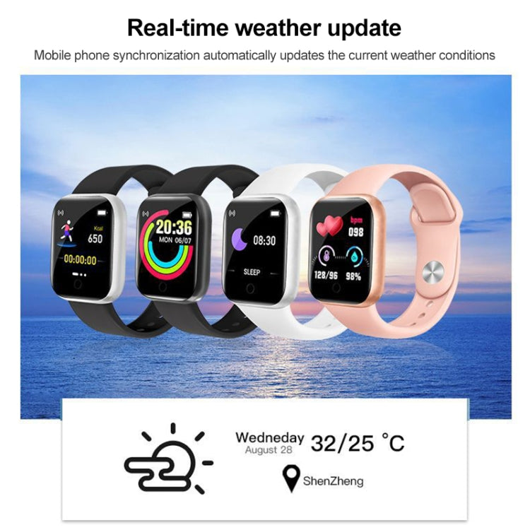 Y68 1.44 inch Smart Watch, Support Heart Rate Blood Pressure Blood Oxygen Monitoring, Y68 White, Y68 Black, Y68 Pink