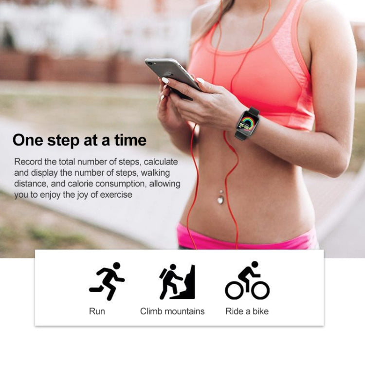 Y68 1.44 inch Smart Watch, Support Heart Rate Blood Pressure Blood Oxygen Monitoring, Y68 Pink