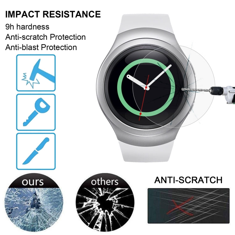 2 PCS ENKAY Hat-Prince for Samsung Gear S2 Smart Watch 0.2mm 9H Surface Hardness 2.15D Explosion-proof Tempered Glass Screen Film