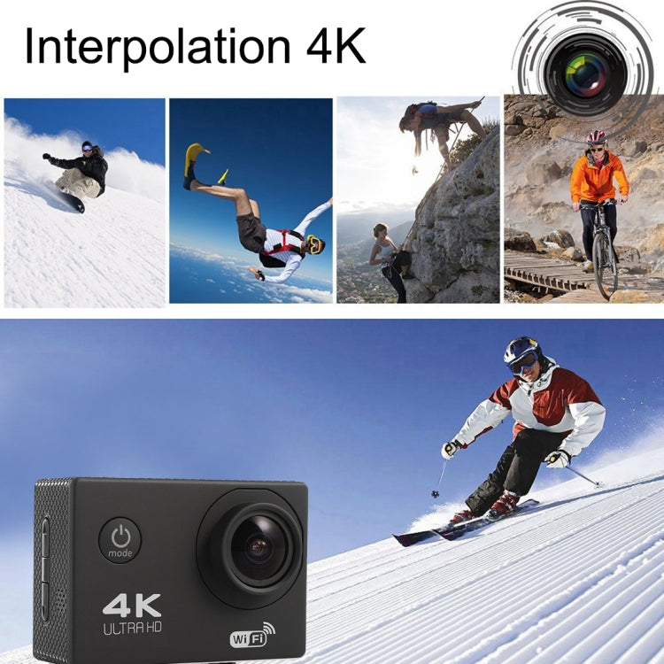 F60 2.0 inch Screen 170 Degrees Wide Angle WiFi Sport Action Camera Camcorder with Waterproof Housing Case, Support 64GB Micro SD Card, F60 (Yellow), F60 (White), F60 (Silver), F60 (Magenta), F60 (Blue), F60 (Gold), F60 (Black)