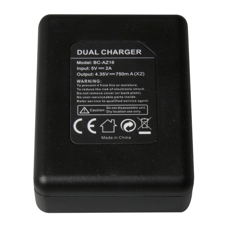 BC-AZ16 Digital Camera USB Dual Batteries Charger for Xiaomi Xiaoyi II 4K, For Xiaomi Xiaoyi II 4K
