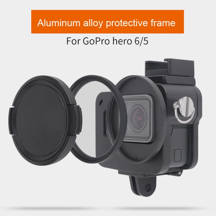Housing Shell CNC Aluminum Alloy Protective Cage with Insurance Frame & 52mm UV Lens for GoPro HERO7 Black /6 /5, 52mm UV Black, 52mm UV Blue, 52mm UV Red