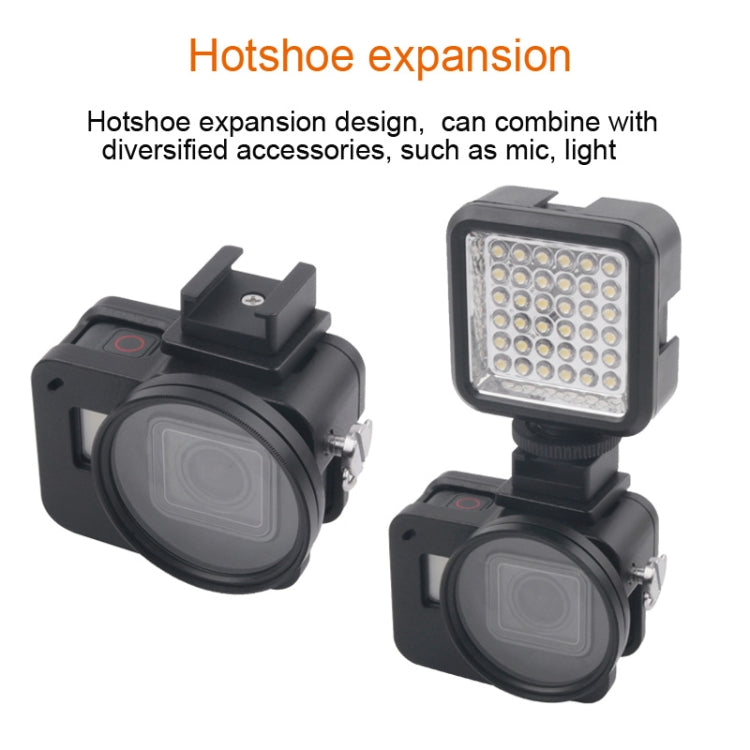 Housing Shell CNC Aluminum Alloy Protective Cage with Insurance Frame & 52mm UV Lens for GoPro HERO7 Black /6 /5, 52mm UV Black, 52mm UV Blue, 52mm UV Red