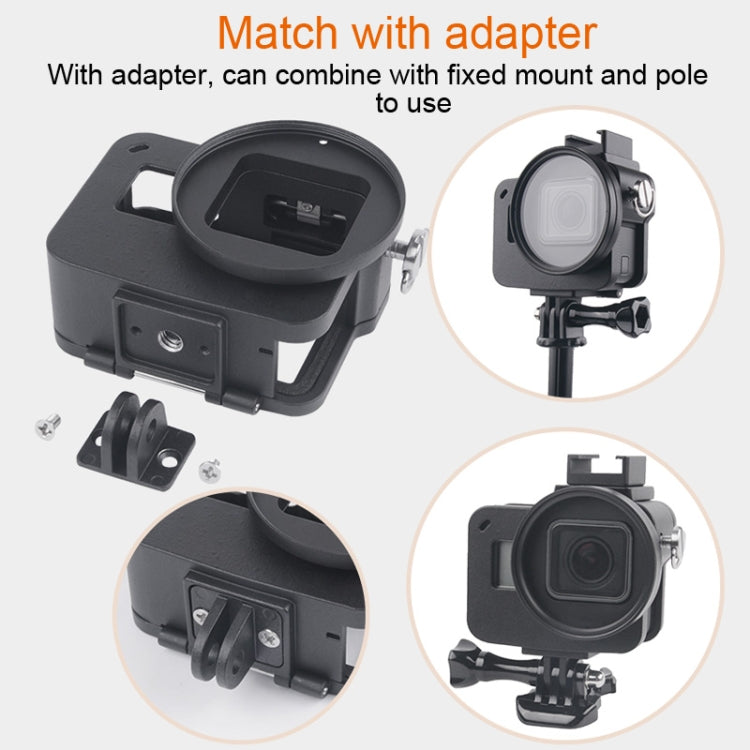 Housing Shell CNC Aluminum Alloy Protective Cage with Insurance Frame & 52mm UV Lens for GoPro HERO7 Black /6 /5, 52mm UV Black, 52mm UV Blue, 52mm UV Red