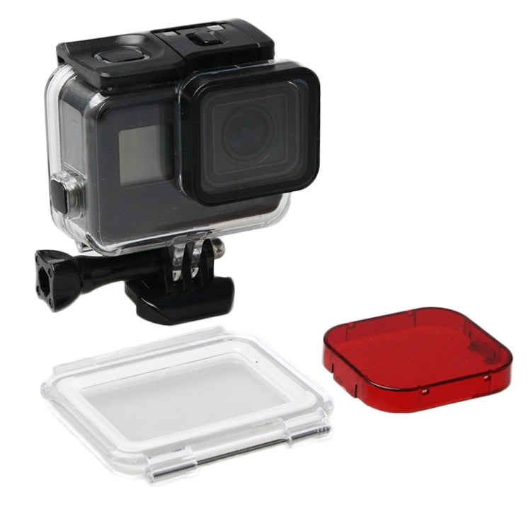 For GoPro HERO6 /5 Black 60m Underwater Waterproof Housing Diving Case with Touch Screen Back Door & Filter / Buckle Basic Mount & Screw, No Need to Disassemble Lens, 60m Waterproof