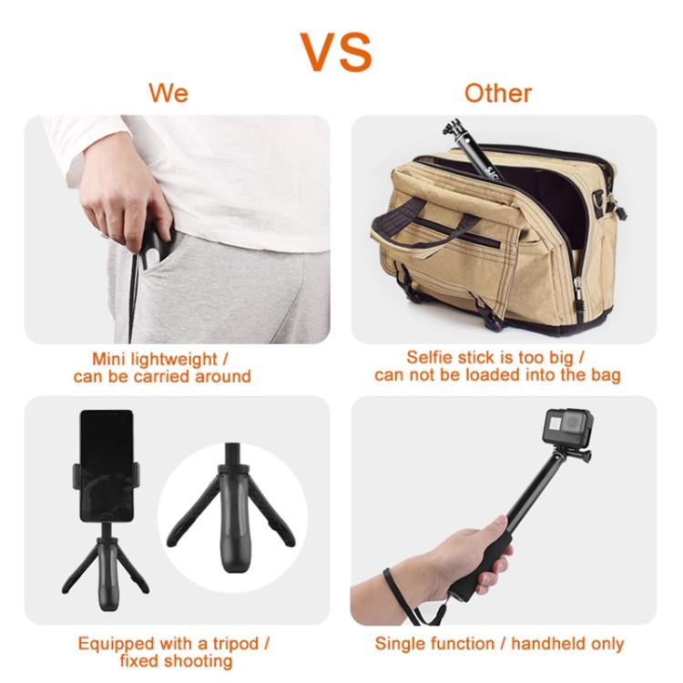 GP446 Multifunctional Mini Fixed Tripod for GoPro, Insta360, DJI and Other Action Cameras, GP446 (Black), GP446 (Grey), GP446 (Blue), GP446 (Red)
