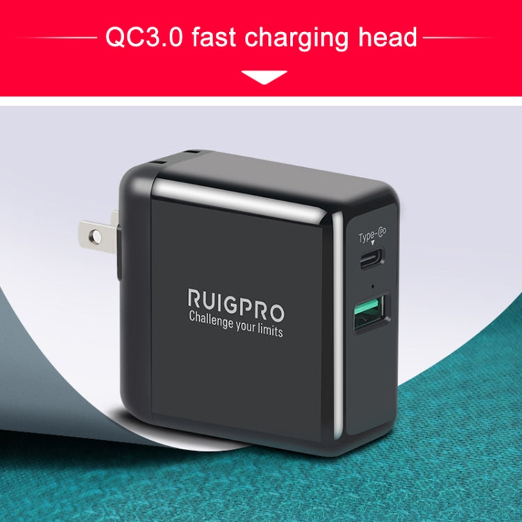 RUIGPRO 5V 3A QC 3.0 + PD Quick Charger Power Adapter for DJI OSMO Action, US Plug, Power Adapter