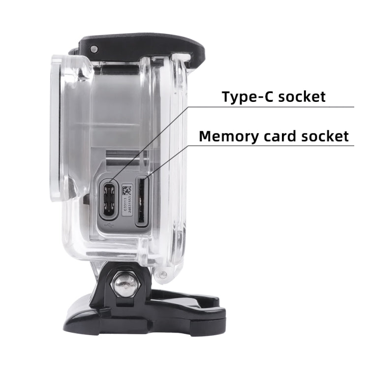 For GoPro HERO7 White /Silver Skeleton Housing Side Hollow Protective Case with Buckle Basic Mount & Screw, Side Hollow