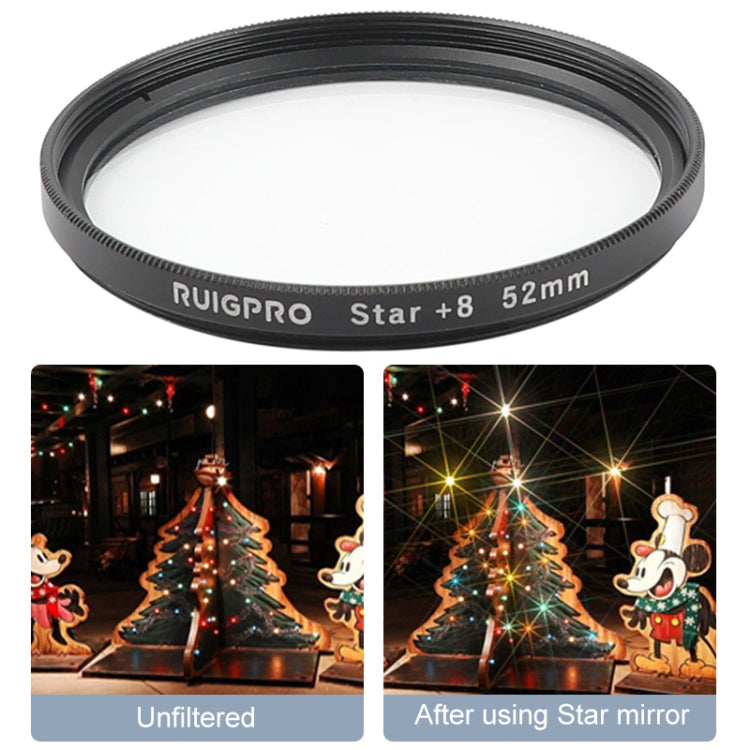 RUIGPRO for GoPro HERO 7/6 /5 Professional 52mm 8X Star Effect Lens Filter with Filter Adapter Ring & Lens Cap, Star Effect Lens