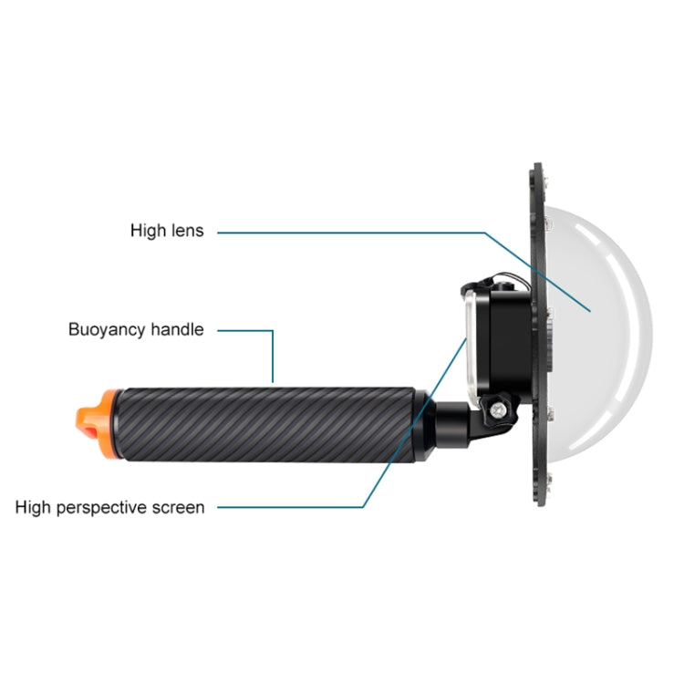 RUIGPRO Floating Hand Grip Dome Port Underwater Diving Camera Lens Transparent Cover for DJI Osmo Action, Osmo Action