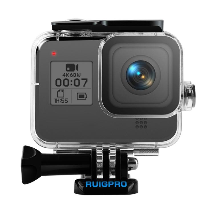 RUIGPRO for GoPro HERO8 Black 45m Waterproof Housing Protective Case with Buckle Basic Mount & Screw, RUIGPRO For GoPro HERO8 Black