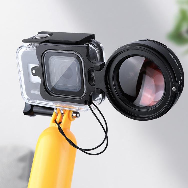 RUIGPRO for GoPro HERO8 58mm 16X Macro Lens + Red/Purple Diving Lens  Filter + Dive Housing Waterproof Case Kits with Filter Adapter Ring & Lens Cap
