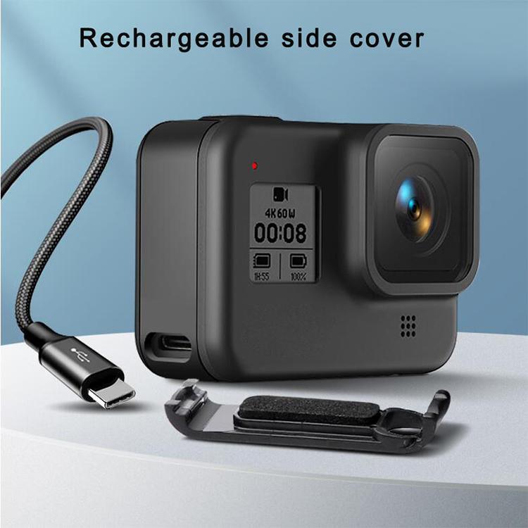 Sports Camera Rechargeable Battery Replacement Cover Side Cover for GoPro HERO8, Side Cover for GoPro HERO8