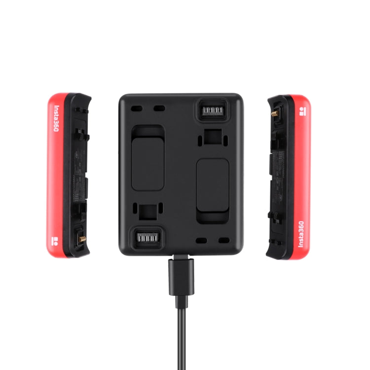 R-R-LF8-CINOR8CA For Insta360 ONE R 4K Panoramic Camera Batteries Charger Fast Charging Dual Charging Interface Charging Base, Batteries Charger