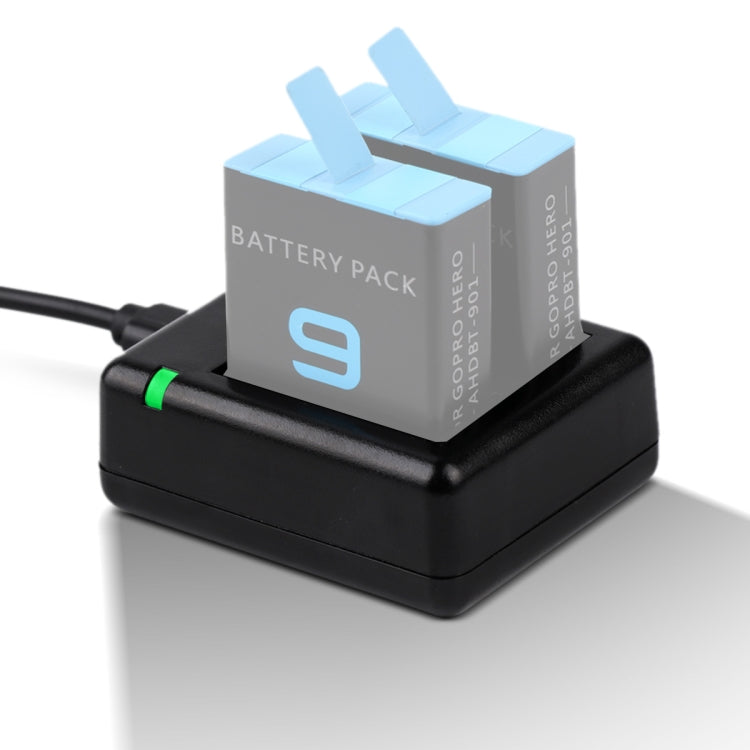 USB Dual Batteries Charger with Cable & Indicator Light for GoPro HERO9 Black / HERO10 Black, For GoPro HERO9 Black