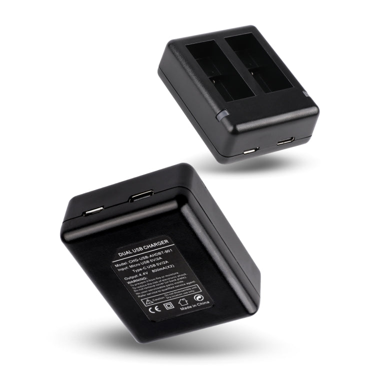 USB Dual Batteries Charger with Cable & Indicator Light for GoPro HERO9 Black / HERO10 Black, For GoPro HERO9 Black