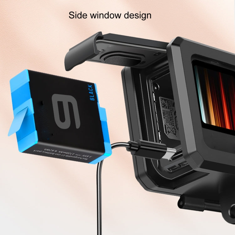 For GoPro HERO10 Black / HERO9 Black ABS Plastic Border Frame Mount Protective Case with Buckle Basic Mount & Screw, ABS Plastic Border Frame