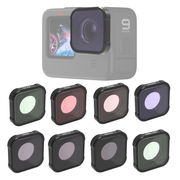 JSR KB Series STAR+MCUV+NIGHT+Diving Red+Diving Pink+ND8+ND16+ND32 Lens Filter for GoPro HERO13 Black /12 Black /11 Black /10 Black /9 Black, 8-in-1