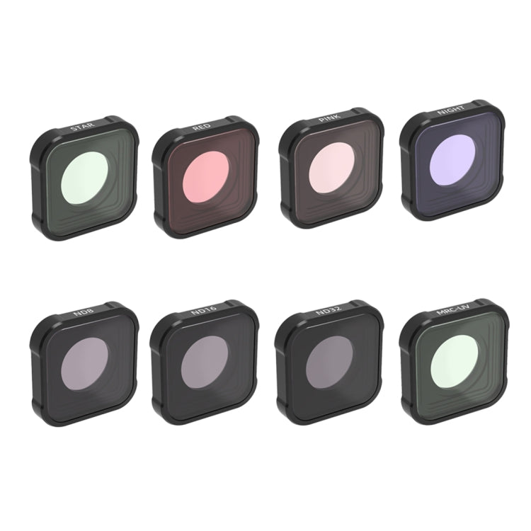 JSR KB Series STAR+MCUV+NIGHT+Diving Red+Diving Pink+ND8+ND16+ND32 Lens Filter for GoPro HERO13 Black /12 Black /11 Black /10 Black /9 Black, 8-in-1