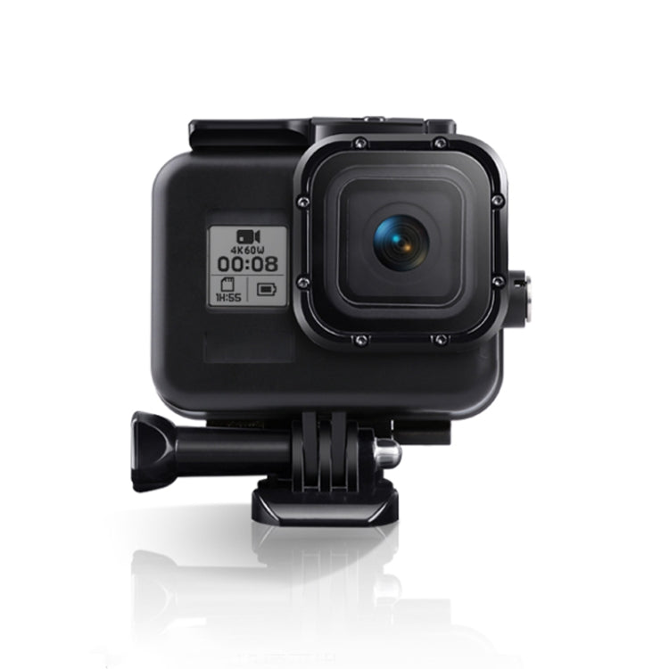 For GoPro HERO8 Black 45m Waterproof Housing Protective Case with Buckle Basic Mount & Screw & Floating Bobber Grip & Strap & Anti-Fog Inserts, Black HERO8 Case