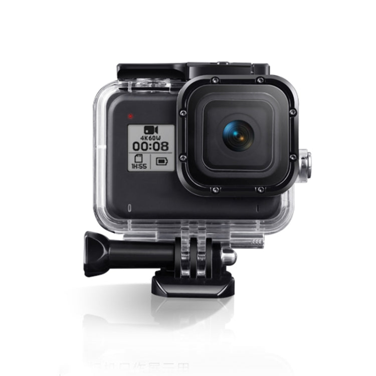 For GoPro HERO8 Black 45m Waterproof Housing Protective Case with Buckle Basic Mount & Screw & (Purple, Red, Pink) Filters & Floating Bobber Grip & Strap & Anti-Fog Inserts, Black HERO8 Case+Filters