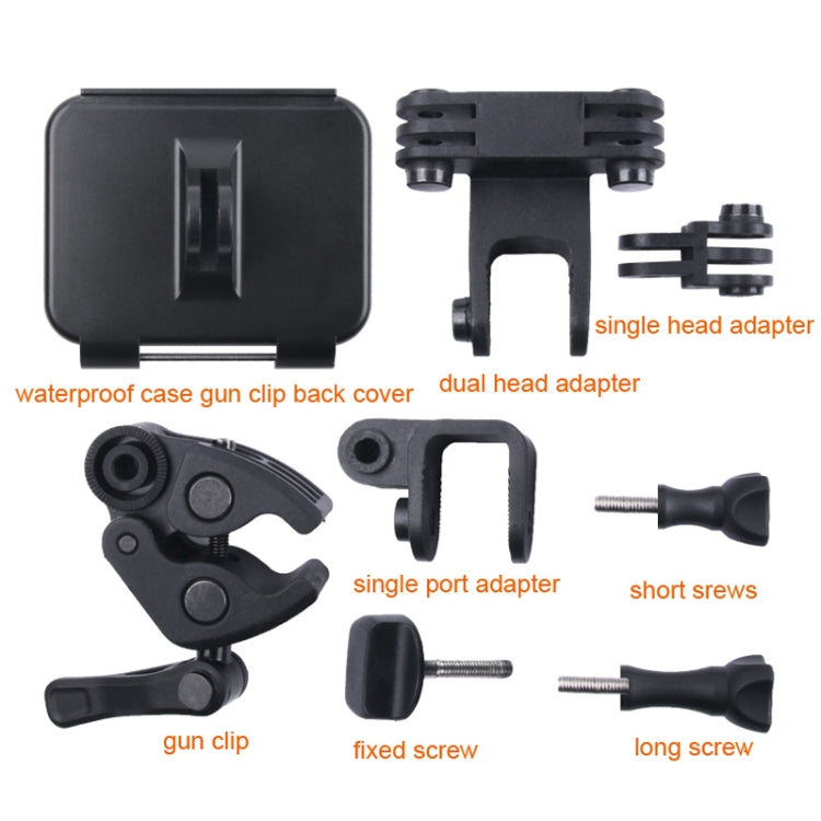 Clamp Mount Connecting Adapter Kit with Waterproof Back Cover for GoPro HERO6 /5, Clamp Mount