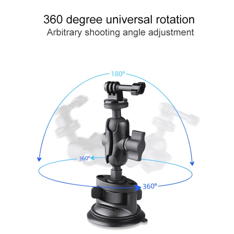 Dual Suction Cup Mount Holder with Tripod Adapter & Steel Tether & Safety Buckle, Dual Suction Cup