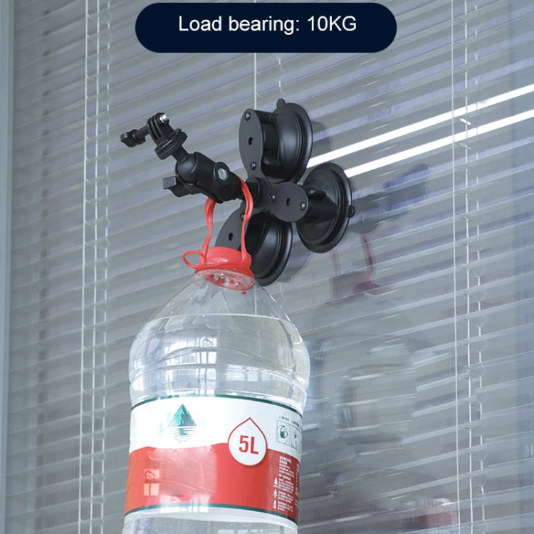 Single Suction Cup Mount Holder with Tripod Adapter & Steel Tether & Safety Buckle, Single Suction Cup