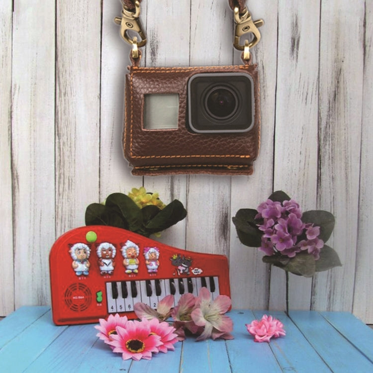 For GoPro HERO4 Litchi Texture Genuine Leather Protective Case with Sling, Litchi Texture (Brown), Litchi Texture (Black)