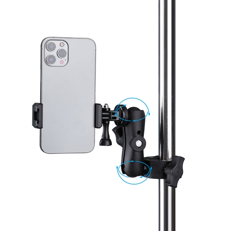 360 Rotation Adjustable Action Camera Clamp Plier Base Holder with Phone Clamp, Plier Base Holder + Phone Clamp