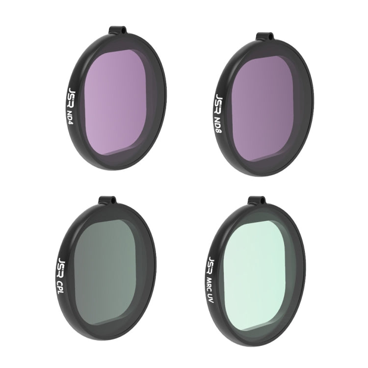 JSR Round Housing 4 in 1 UV+CPL+ND4+ND8 Lens Filter for GoPro HERO8 Black, 4 in 1 Lens