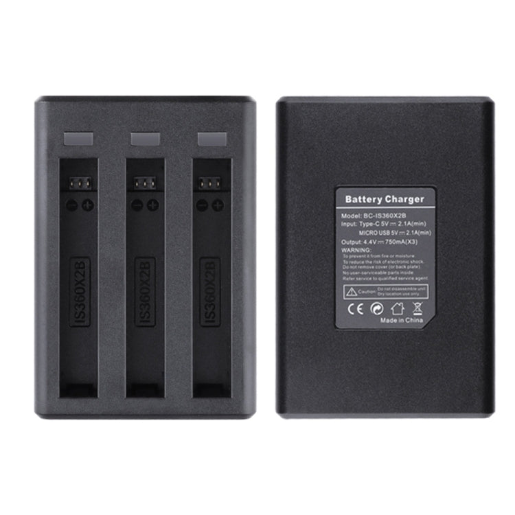 Tri-Slot Batteries Fast Charger for Insta360 One X2, For Insta360 One X2 Tri-Slot Batteries