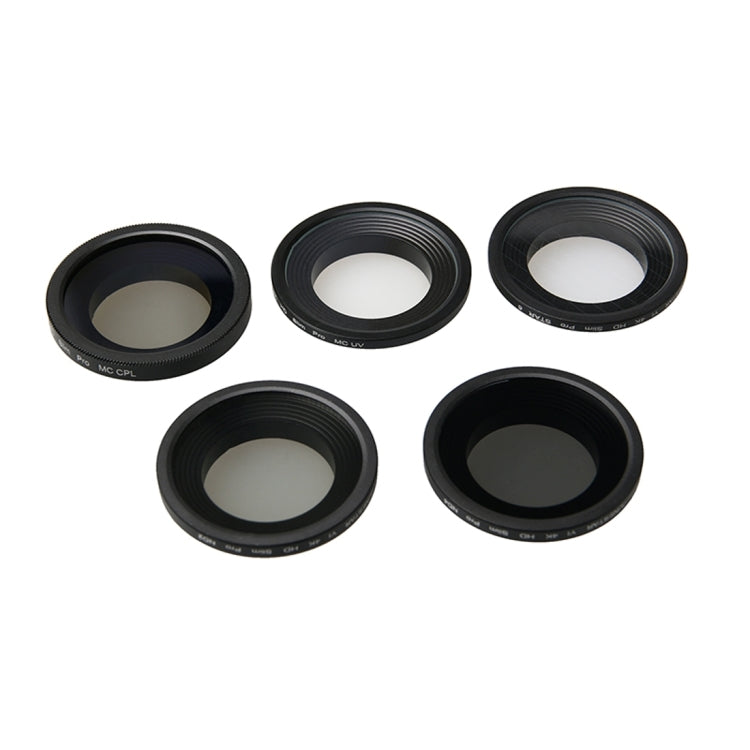 For Xiaomi Xiaoyi Yi II 4K Sport Action Camera Proffesional 34mm Lens Filter(CPL + UV + ND4+ ND2 + Star 6), 5 in 1