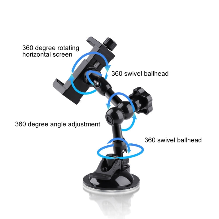 37cm Single Suction Cup Articulating Friction Magic Arm Phone Clamp Mount, 37cm
