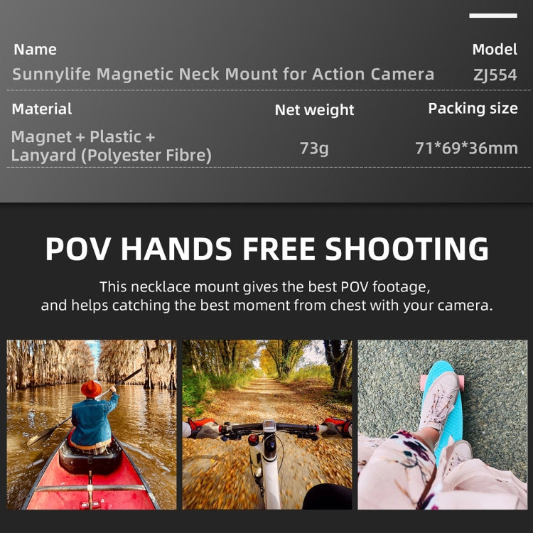 Sunnylife ZJ554 Magnetic Wearable Neck Phone Action Camera  Holder