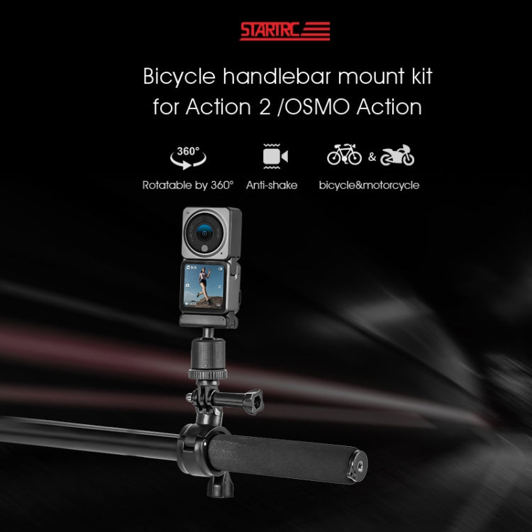 STARTRC Upgrade Bike Handlebar Fixed Mount Holder For DJI Action 3 / Action 2 / OSMO Action, Upgrade Bike Handlebar  Holder