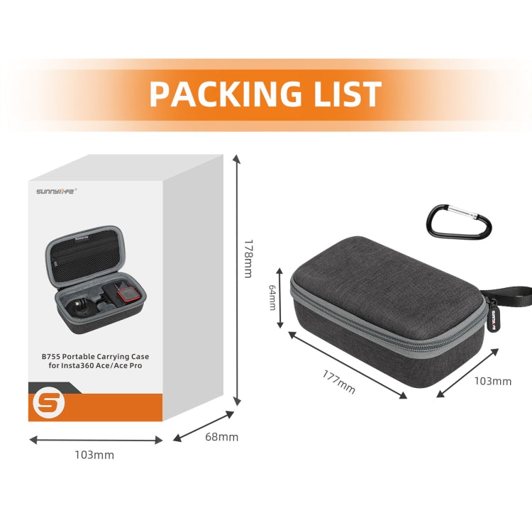 For Insta360 Ace / Ace Pro Sunnylife Portable Carrying Case Handbag Mini Travel Case Organizer Protective Bag, For Insta360 Ace / Ace Pro