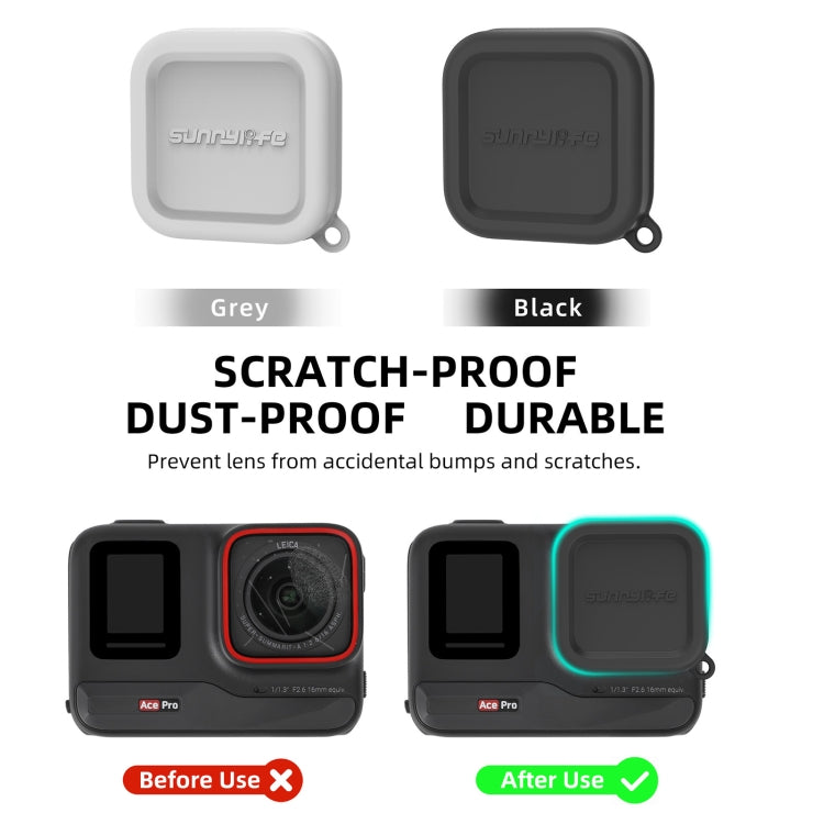 For Insta360 Ace / Ace Pro Sunnylife Silicone Lens Cap Protector Lens Cover, For Insta360 Ace / Ace Pro, IST-BHT757 Grey