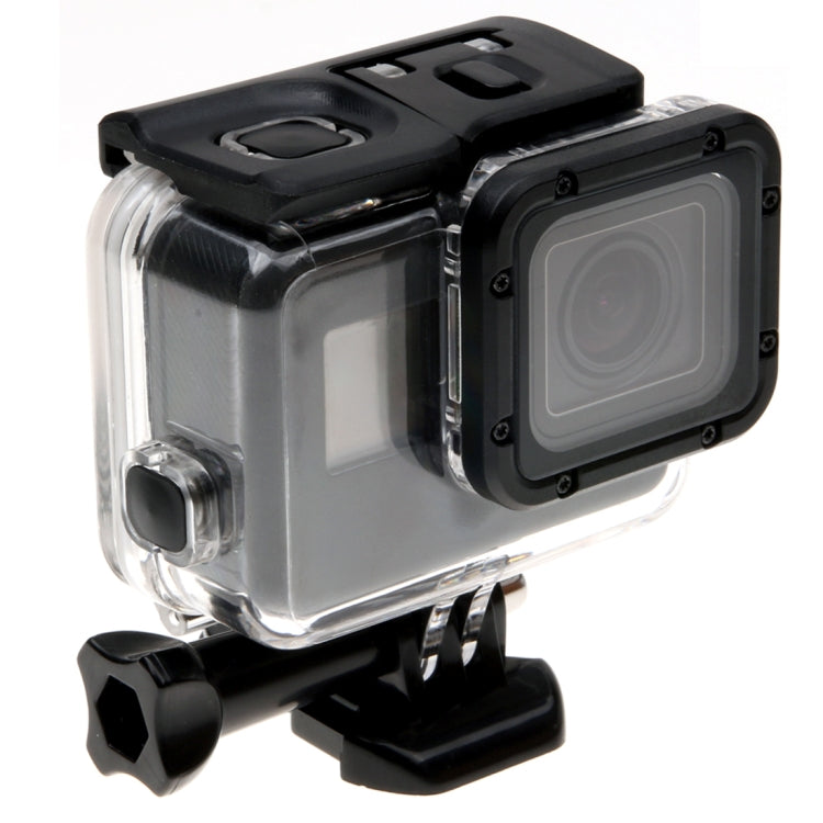 For GoPro HERO6 /5 Skeleton Housing Protective Case + Hollow Back Cover with Buckle Basic Mount & Screw, No Need to Disassemble Lens, Hollow Back Cover