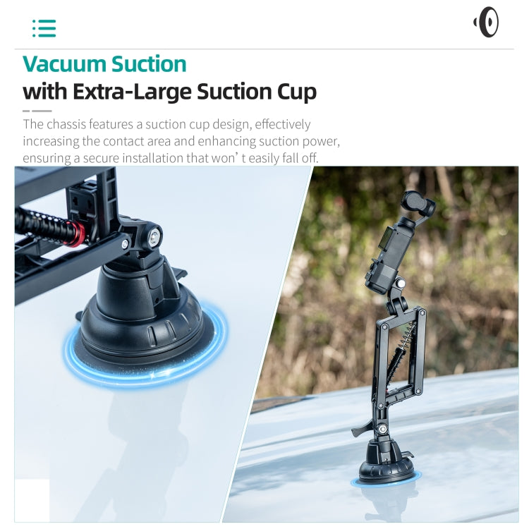 STARTRC Action Camera Suction Cup Car Mount Shock Absorbing Arm, Suction Cup Absorbing Arm