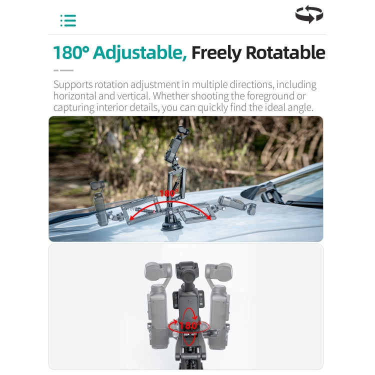 STARTRC Action Camera Suction Cup Car Mount Shock Absorbing Arm, Suction Cup Absorbing Arm