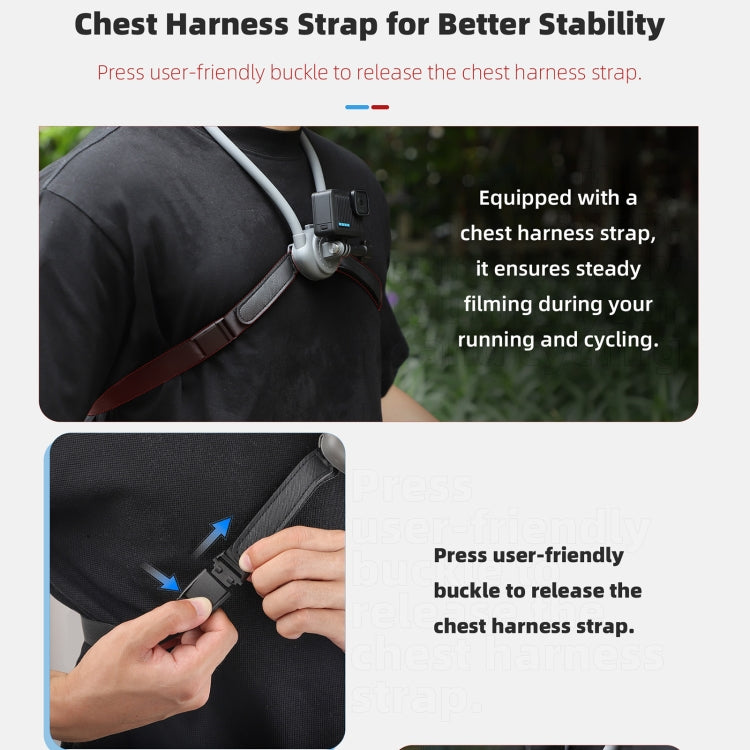 Sunnylife POV Neck Mount Hand Free Video Vlog Neck Selfie Holder with Body Strap, ZJ847