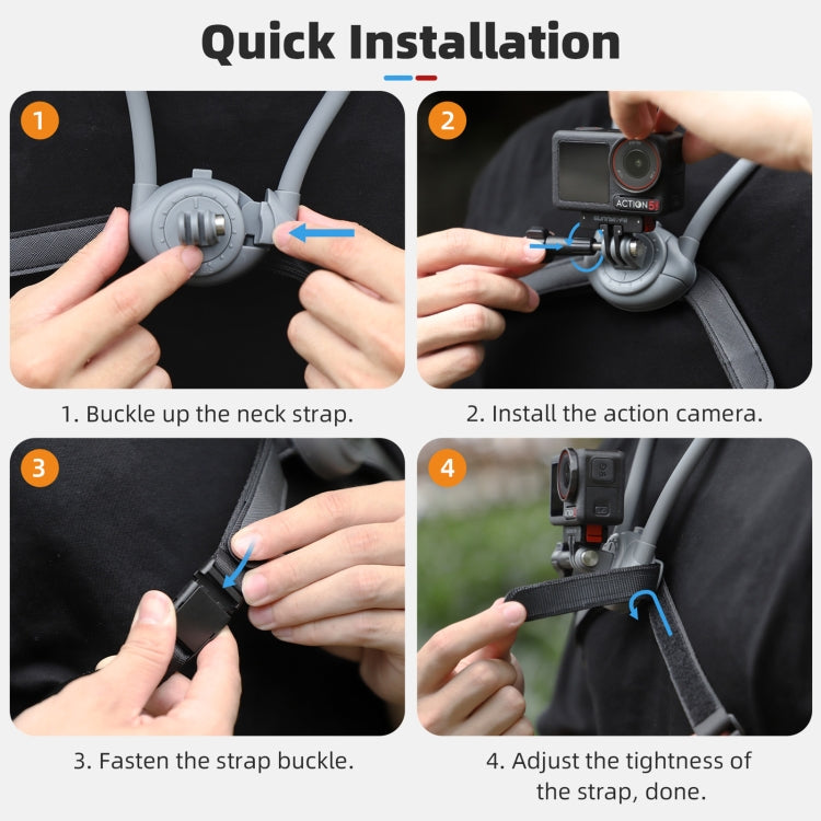 Sunnylife POV Neck Mount Hand Free Video Vlog Neck Selfie Holder with Body Strap, ZJ847
