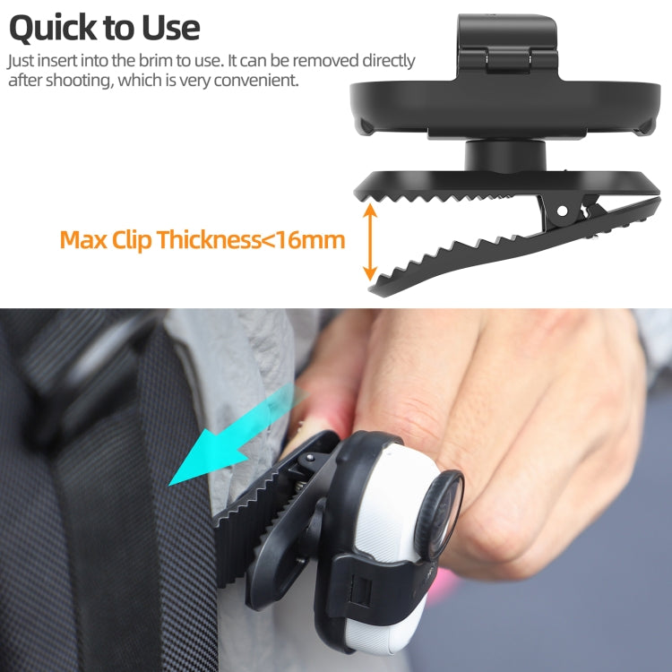 For Insta360 GO3 / GO 3S Sunnylife 360 Degree Rotation Backpack Clip Action Camera Clamp Mount, Rotation Backpack Clip