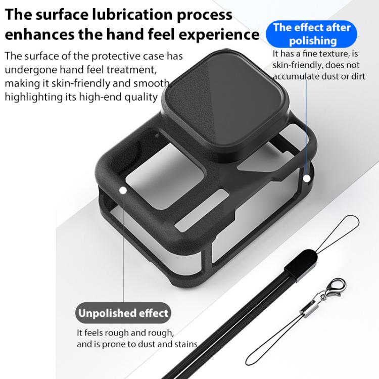 For Insta360 Ace Pro 2 Silicone Protective Case with Wrist Strap & Lens Cover, For Insta360 Ace Pro 2