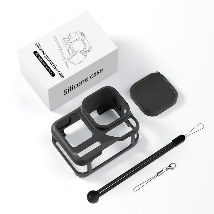 For Insta360 Ace Pro 2 Silicone Protective Case with Wrist Strap & Lens Cover, For Insta360 Ace Pro 2